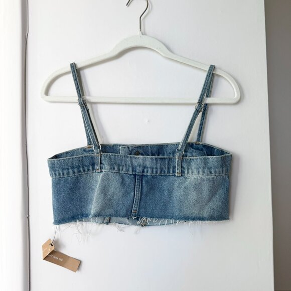 NWT Reformation Ami Denim Top Cropped Jean Blue Size 6 - Picture 9 of 11